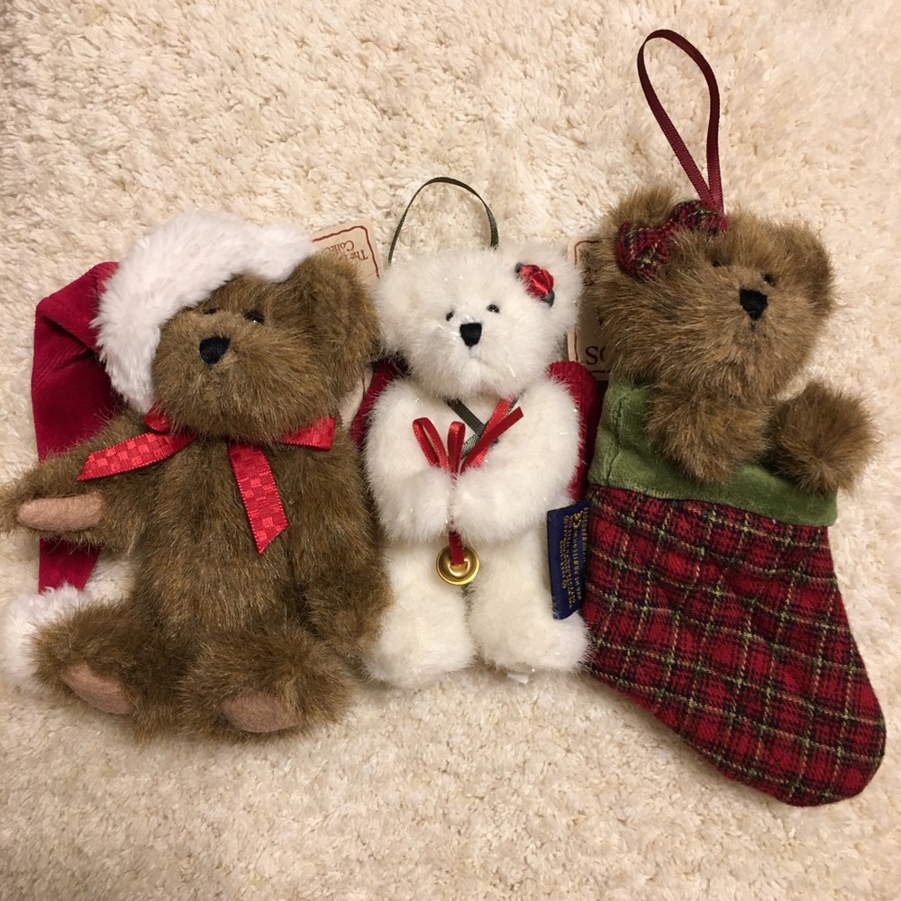 Boyds Bears Christmas Bears Ornaments - Set of 3